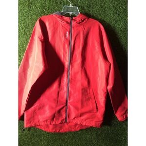 Reebok Mens Sz M Windbreaker Jacket Hoodie Full Zip Red NEW NWT Retail $125